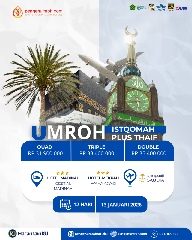 Umroh Istiqomah + Thoif - 13 Januari 2026