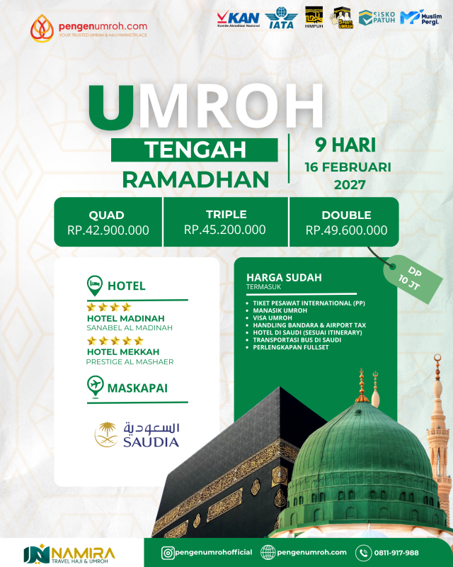 UMROH GOLD TENGAH RAMADHAN 16 FEBRUARI 2027