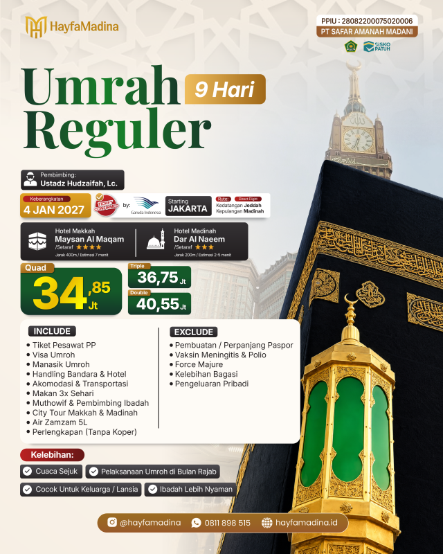 UMROH AWAL TAHUN - 4 JANUARI 2027