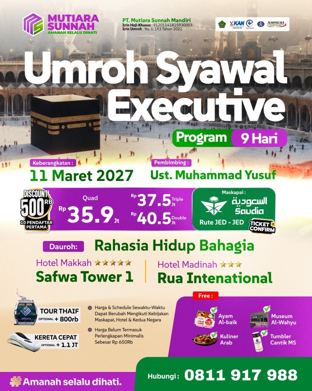 UMROH SYAWAL EXECUTIVE 11 MARET 2027