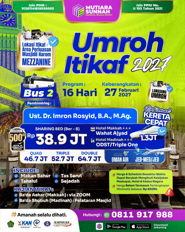 UMROH ITIKAF 27 FEBRUARI 2027 BUS 2