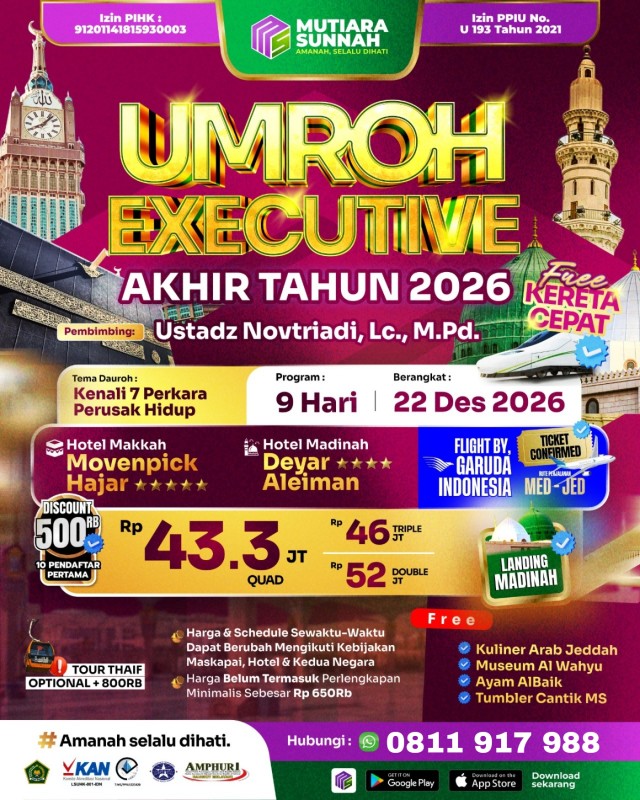 UMROH EXECUTIVE AKHIR TAHUN 22 DESEMBER 2026