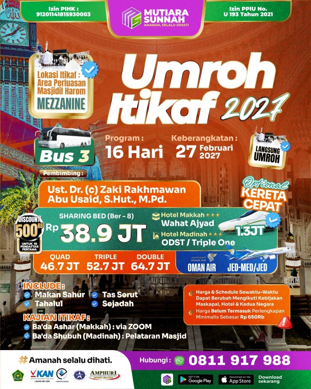 UMROH ITIKAF 27 FEBRUARI 2027 BUS 3