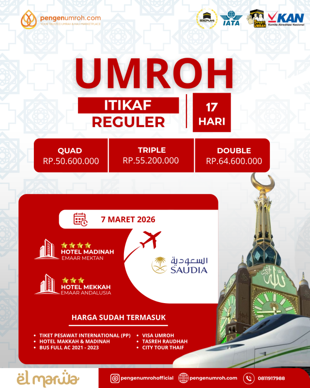 UMROH REGULER ITIKAF RAMADHAN 07 MARET 2026