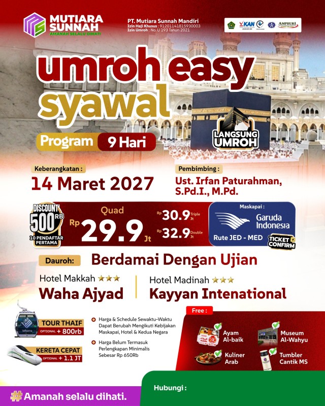UMROH EASY SYAWAL 14 MARET 2027
