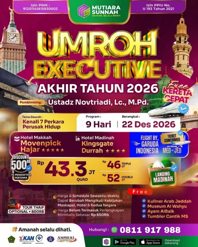 UMROH EXECUTIVE AKHIR TAHUN 22 DESEMBER 2026