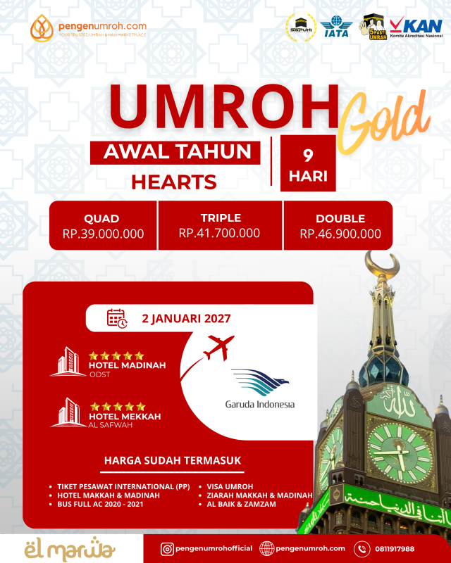 UMROH HEART 02 JANUARI 2027 (GOLD)