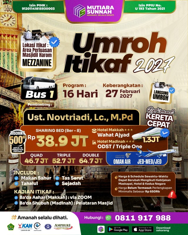 UMROH ITIKAF 27 FEBRUARI 2027 BUS 1