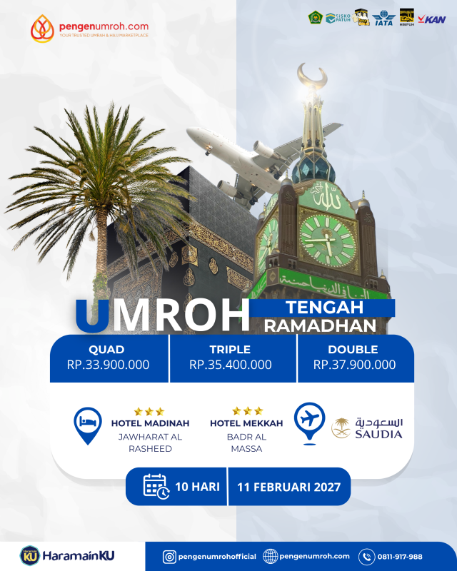 Umroh Tengah Ramadhan - 11 Februari 2027 (10D)