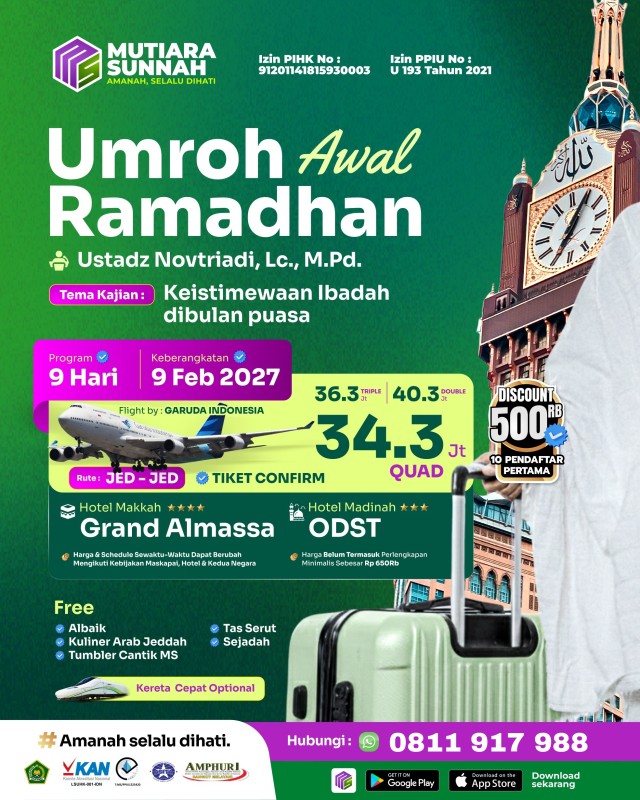 UMROH AWAL RAMADHAN 9 FEBRUARI 2027 (9 HARI)