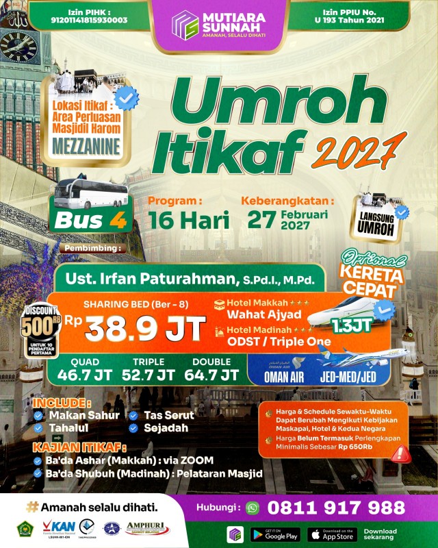 UMROH ITIKAF 27 FEBRUARI 2027 BUS 4