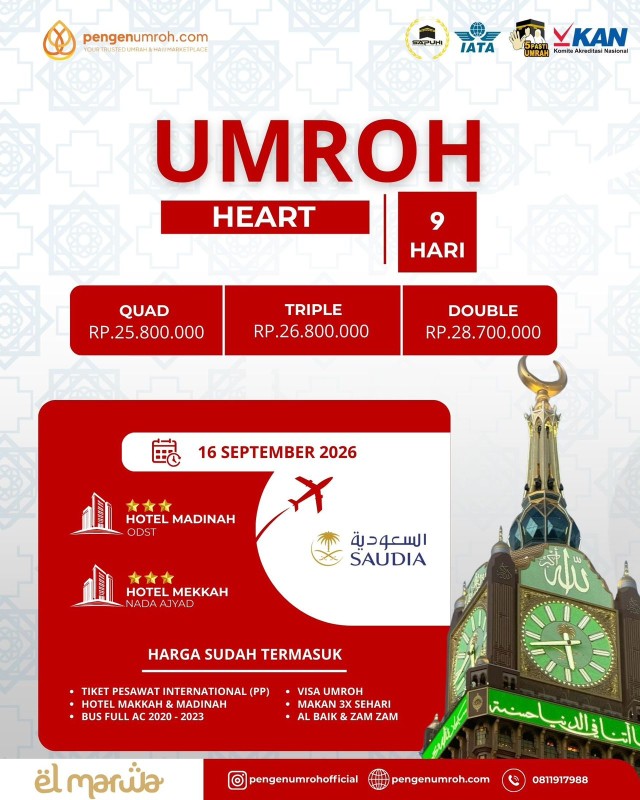 UMROH HEART 16 SEPTEMBER 2026